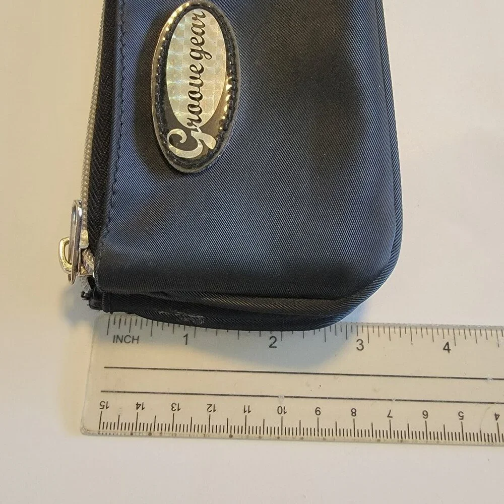 Groove Gear Black Zip Pouch Card Pocket Wallet Rubber Like Material‎